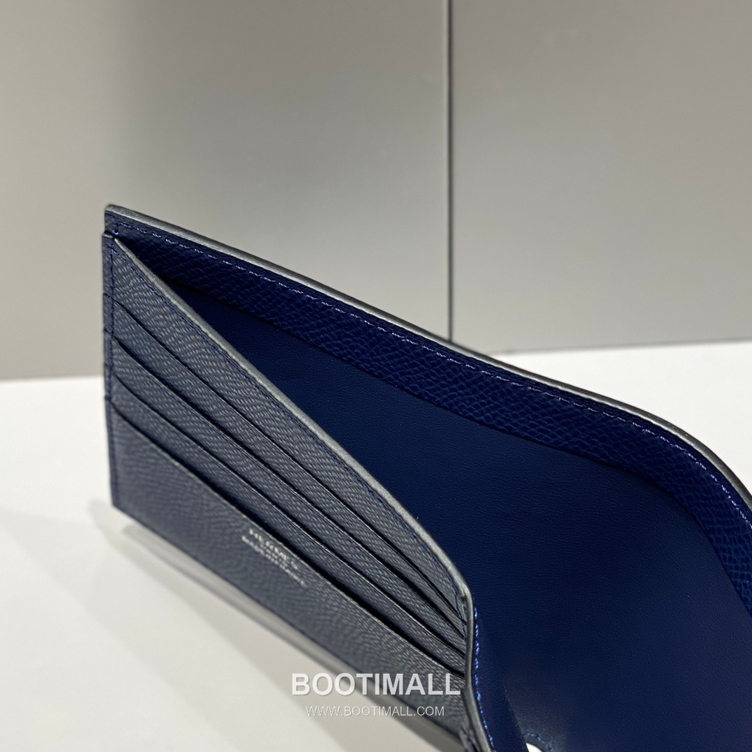 Hermes Epsom Leather Compact Wallet Navy Blue 에르메스 2945049 엡솜 레더 반지갑 네이비 블루 11cm 9