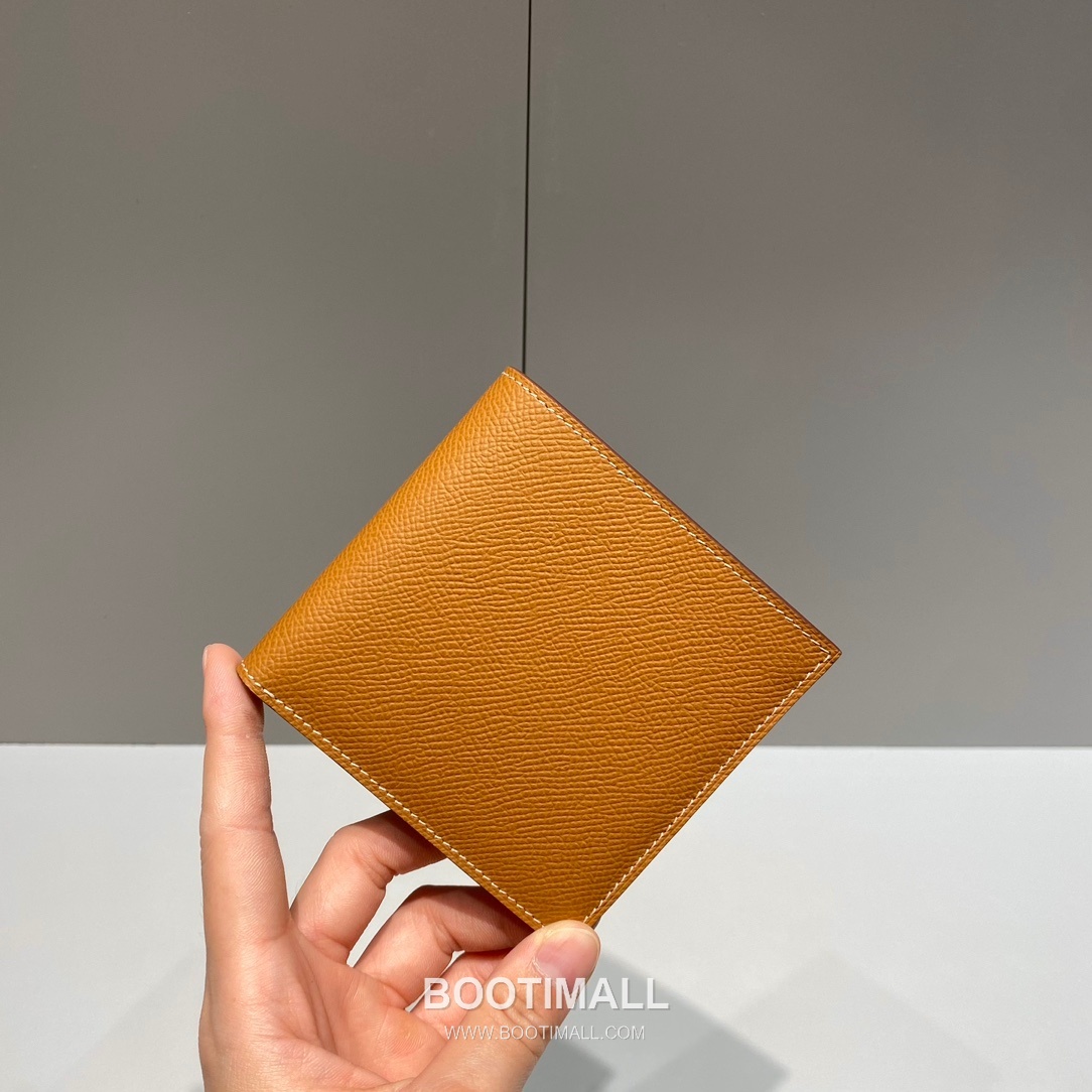 Hermes Epsom Leather Gold Brown Short Wallet 에르메스 엡솜 레더 골드 브라운 반지갑 10cm 4