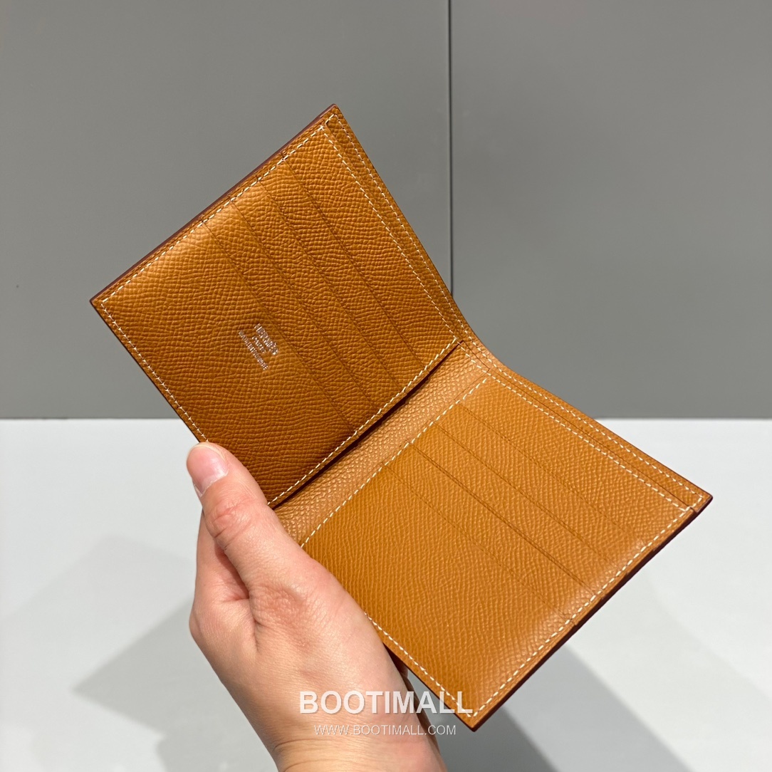 Hermes Epsom Leather Gold Brown Short Wallet 에르메스 엡솜 레더 골드 브라운 반지갑 10cm 5