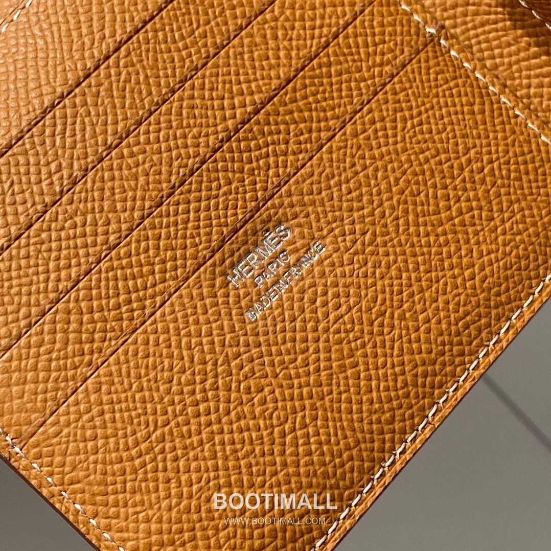 Hermes Epsom Leather Gold Brown Short Wallet 에르메스 엡솜 레더 골드 브라운 반지갑 10cm 6