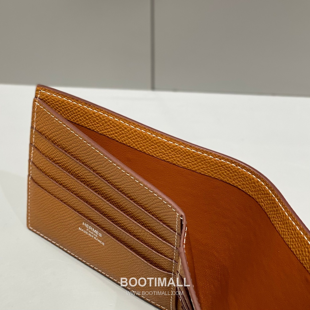 Hermes Epsom Leather Gold Brown Short Wallet 에르메스 엡솜 레더 골드 브라운 반지갑 10cm 9