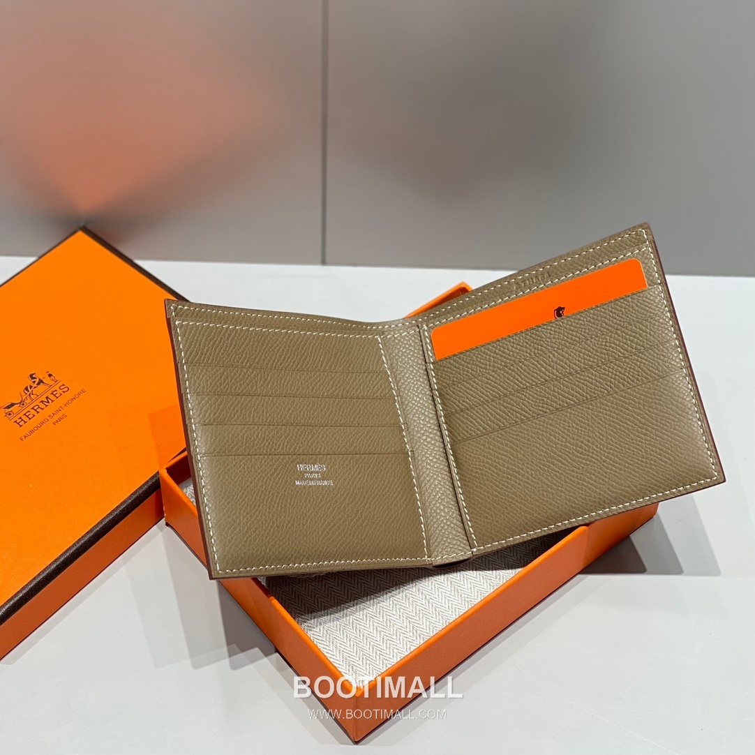 Hermes Epsom Leather Gold Brown Short Wallet 에르메스 엡솜 레더 골드 브라운 반지갑 10cm 3