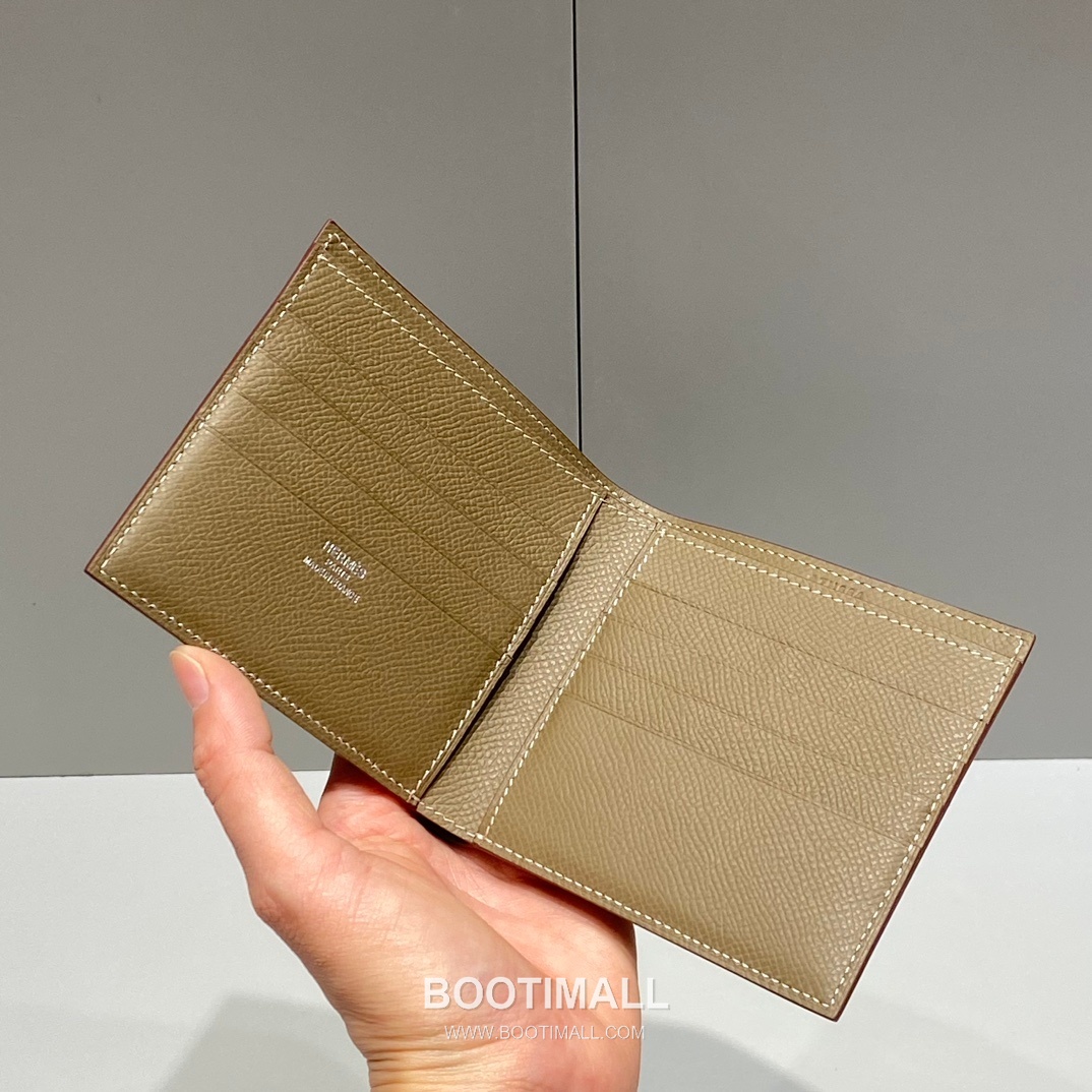 Hermes Epsom Leather Gold Brown Short Wallet 에르메스 엡솜 레더 골드 브라운 반지갑 10cm 5