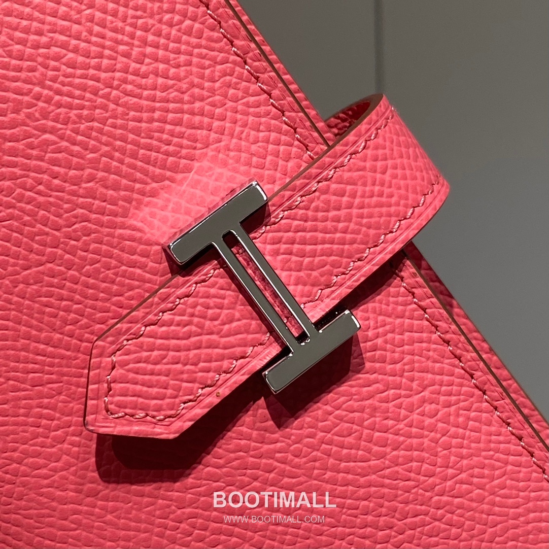 Hermes Epsom Leather H Buckle Short Wallet Lipstick Pink 에르메스 엡솜 레더 H 버클 반지갑 립스틱 핑크 7