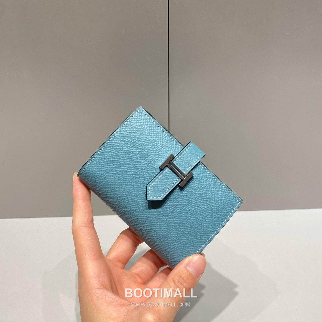 Hermes Epsom Leather Card Holder Denim Blue 에르메스 엡솜 레더 카드 홀더 데님 블루 1