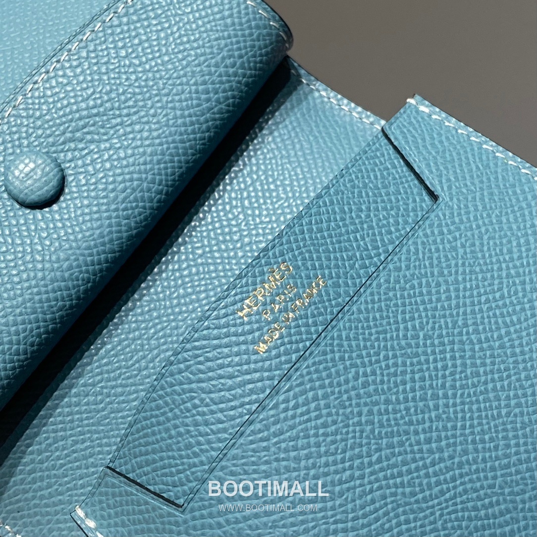 Hermes Epsom Leather H Buckle Short Wallet Denim Blue 에르메스 엡솜 레더 H 버클 반지갑 데님 블루 8