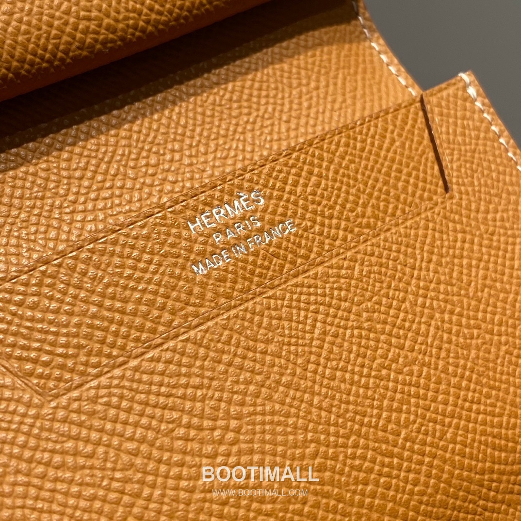 Hermes Epsom Leather Bi-Fold Wallet Gold Brown 에르메스 엡솜 레더 반지갑 골드 브라운 8