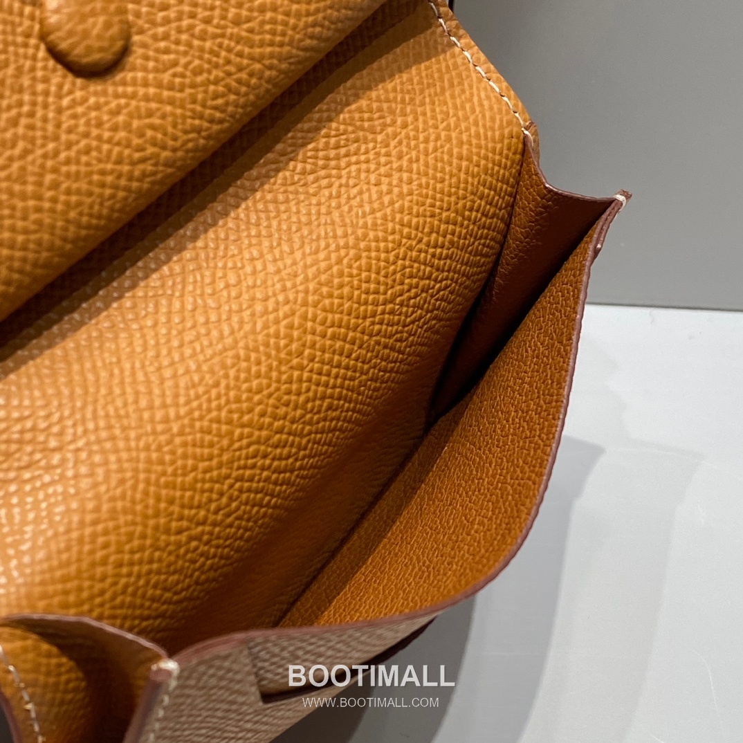 Hermes Epsom Leather Bi-Fold Wallet Gold Brown 에르메스 엡솜 레더 반지갑 골드 브라운 10