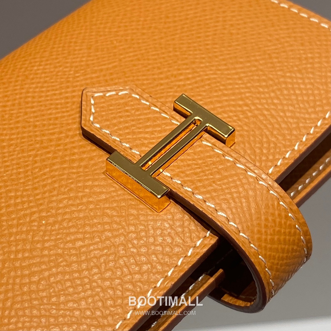 Hermes Epsom Leather Bi-Fold Wallet Gold Brown 에르메스 엡솜 레더 반지갑 골드 브라운 7