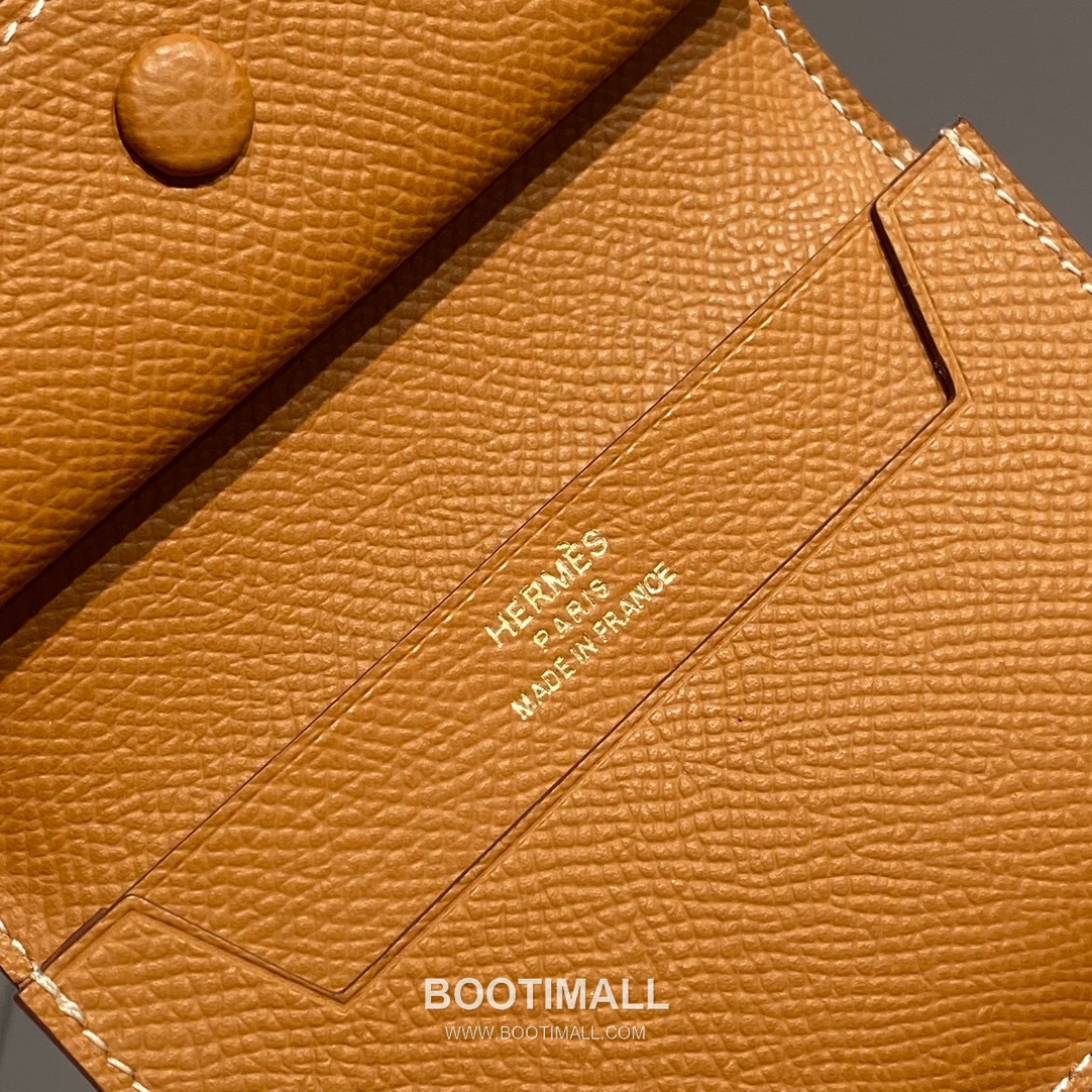 Hermes Epsom Leather Bi-Fold Wallet Gold Brown 에르메스 엡솜 레더 반지갑 골드 브라운 8