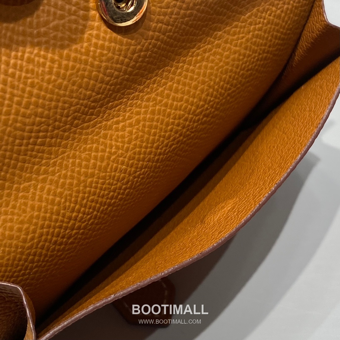 Hermes Epsom Leather Bi-Fold Wallet Gold Brown 에르메스 엡솜 레더 반지갑 골드 브라운 10