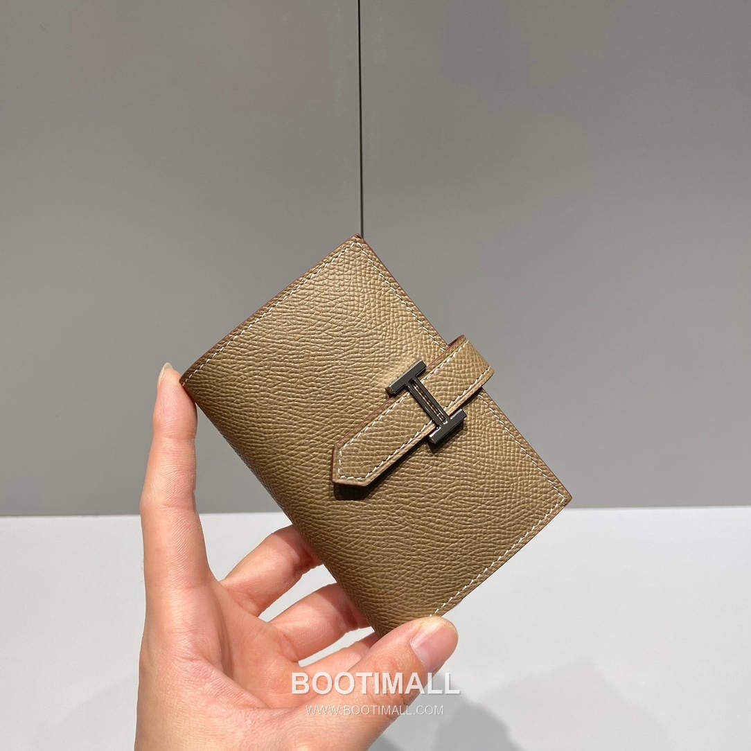 Hermes Epsom Leather Bi-Fold Wallet Gold Brown 에르메스 엡솜 레더 반지갑 골드 브라운 5