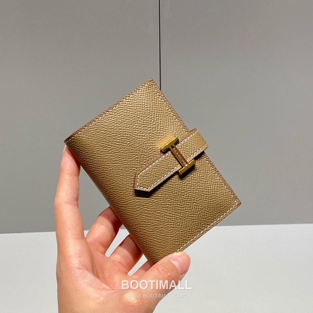 Hermes Epsom Leather Bi-Fold Wallet Gold Brown 에르메스 엡솜 레더 반지갑 골드 브라운 1