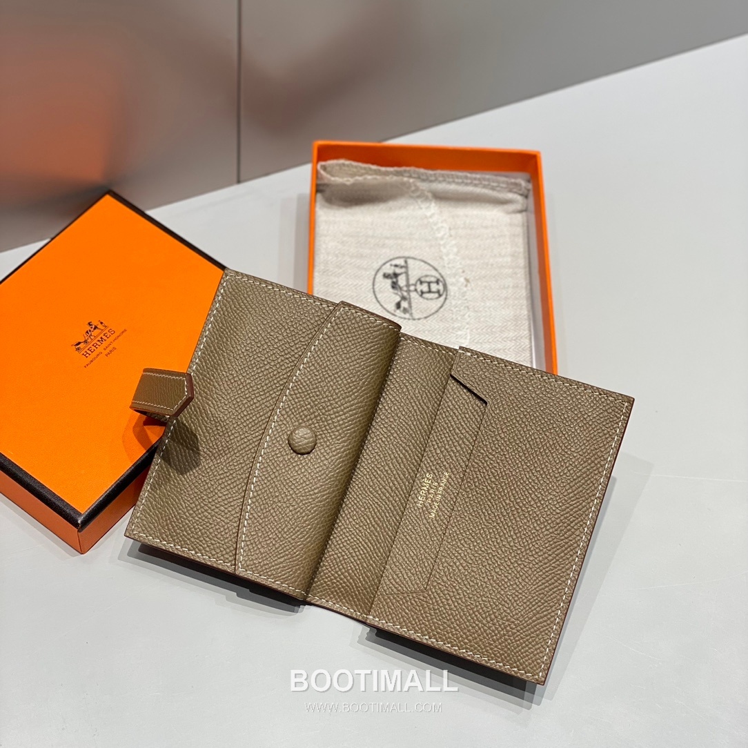 Hermes Epsom Leather Bi-Fold Wallet Gold Brown 에르메스 엡솜 레더 반지갑 골드 브라운 4