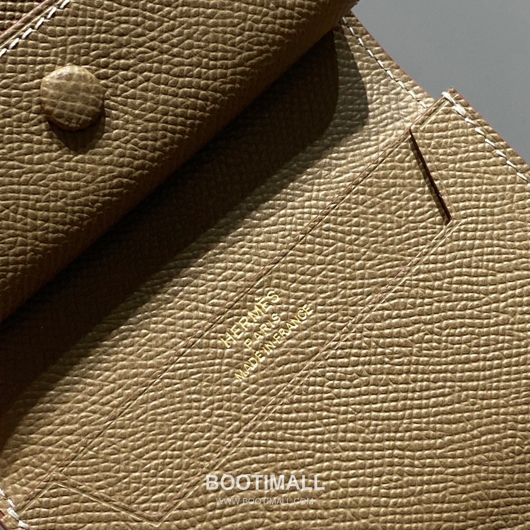 Hermes Epsom Leather Bi-Fold Wallet Gold Brown 에르메스 엡솜 레더 반지갑 골드 브라운 7