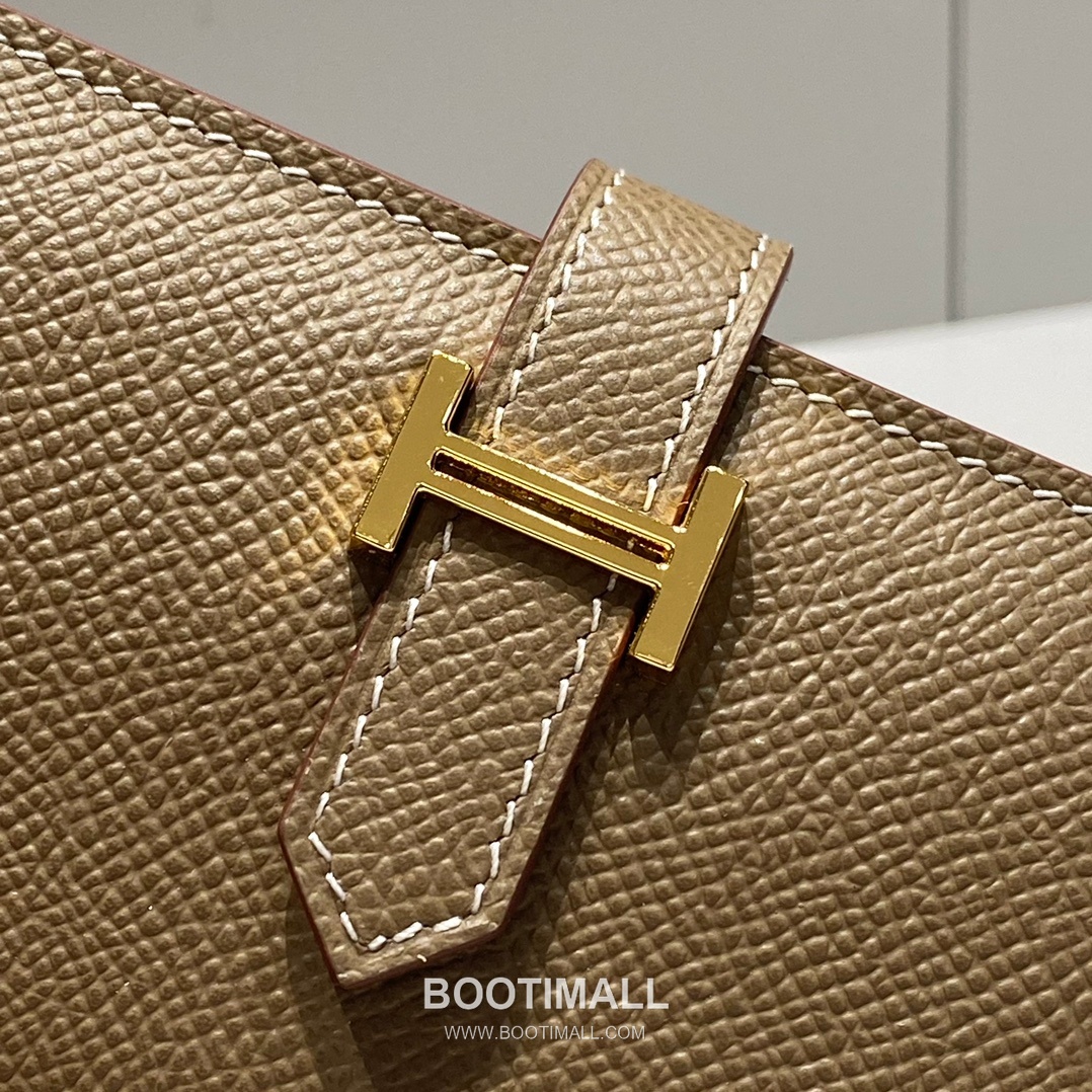 Hermes Epsom Leather Bi-Fold Wallet Gold Brown 에르메스 엡솜 레더 반지갑 골드 브라운 8