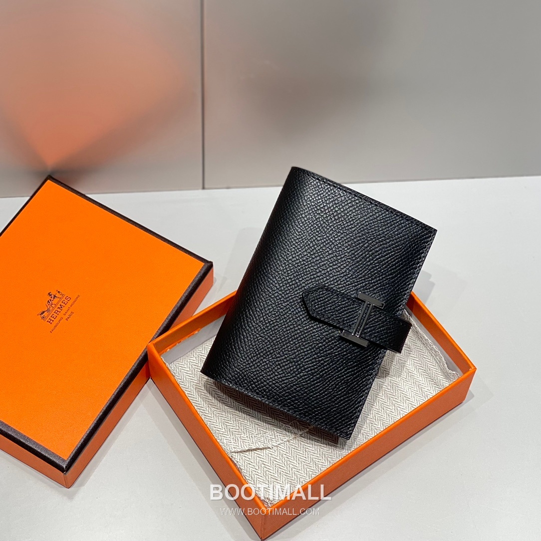 Hermes Epsom Leather Bi-Fold Wallet Gold Brown 에르메스 엡솜 레더 반지갑 골드 브라운 2