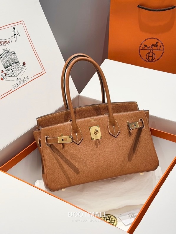 Hermes Shoulder Birkin 29 Gold Evergrain Leather Shoulder Bag 에르메스 숄더 버킨 29 골드 에버그레인 레더 숄더백 29cm 8