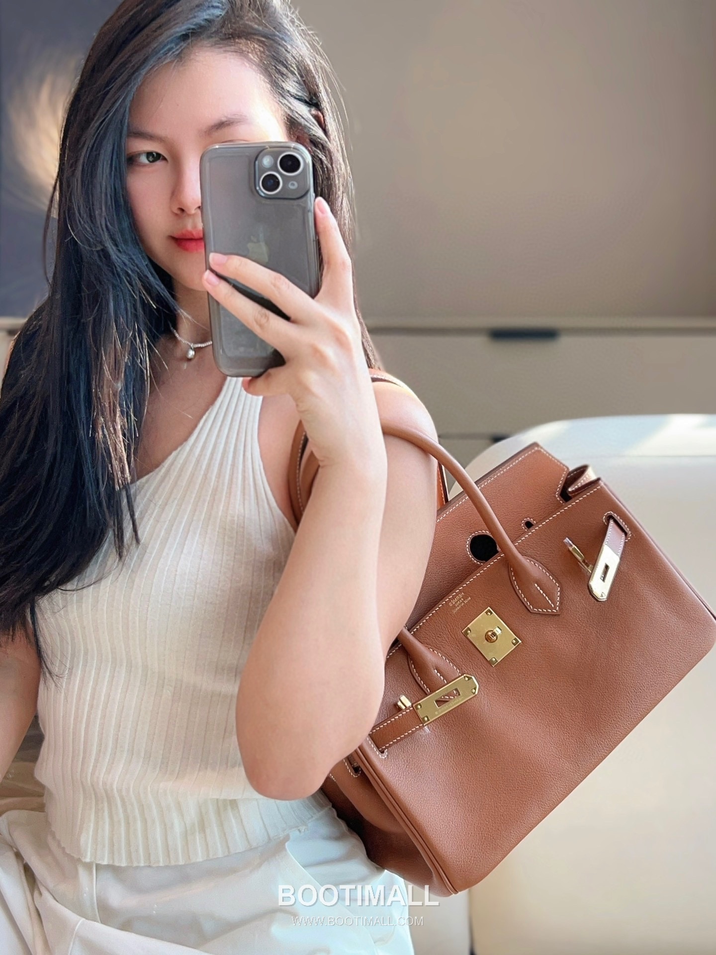 Hermes Shoulder Birkin 29 Gold Evergrain Leather Shoulder Bag 에르메스 숄더 버킨 29 골드 에버그레인 레더 숄더백 29cm 15