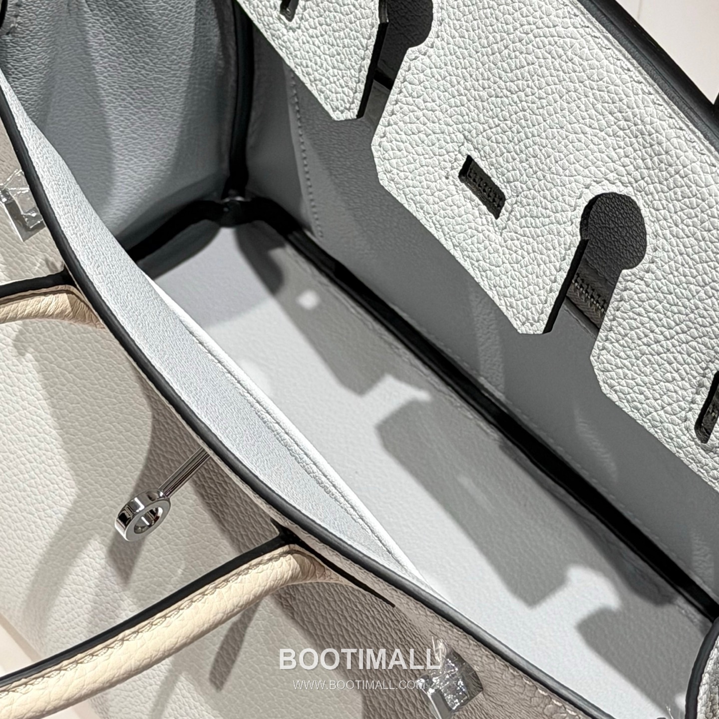 Hermes Birkin 25 Gris Platine Craie Togo Leather Tote Bag 에르메스 버킨 25 16105017 그리 플라틴 크레 토고 레더 토트백 25cm 13