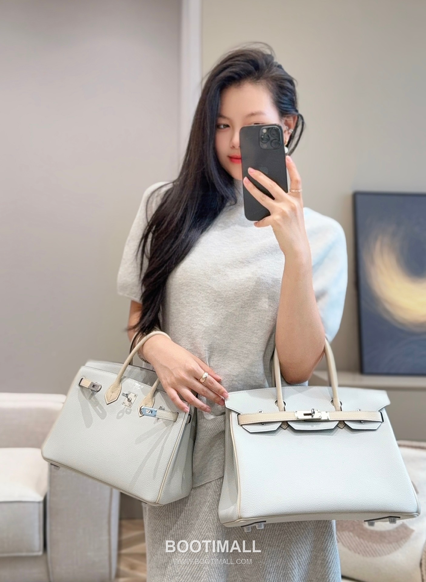 Hermes Birkin 30 Gris Platine Craie Togo Leather Handbag 에르메스 버킨 30 13110014 그리 플라티네 크레 토고 레더 핸드백 30cm 3