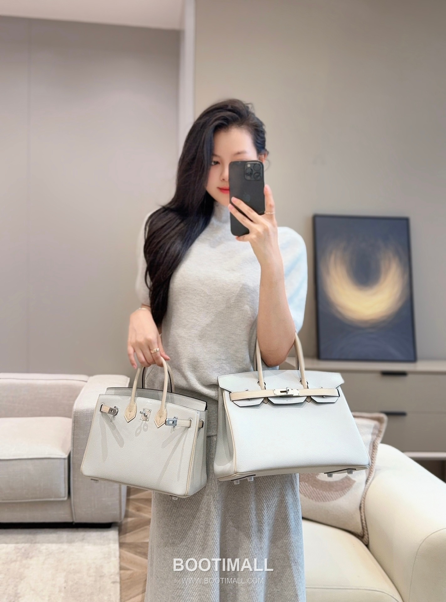 Hermes Birkin 30 Gris Platine Craie Togo Leather Handbag 에르메스 버킨 30 13110014 그리 플라티네 크레 토고 레더 핸드백 30cm 4