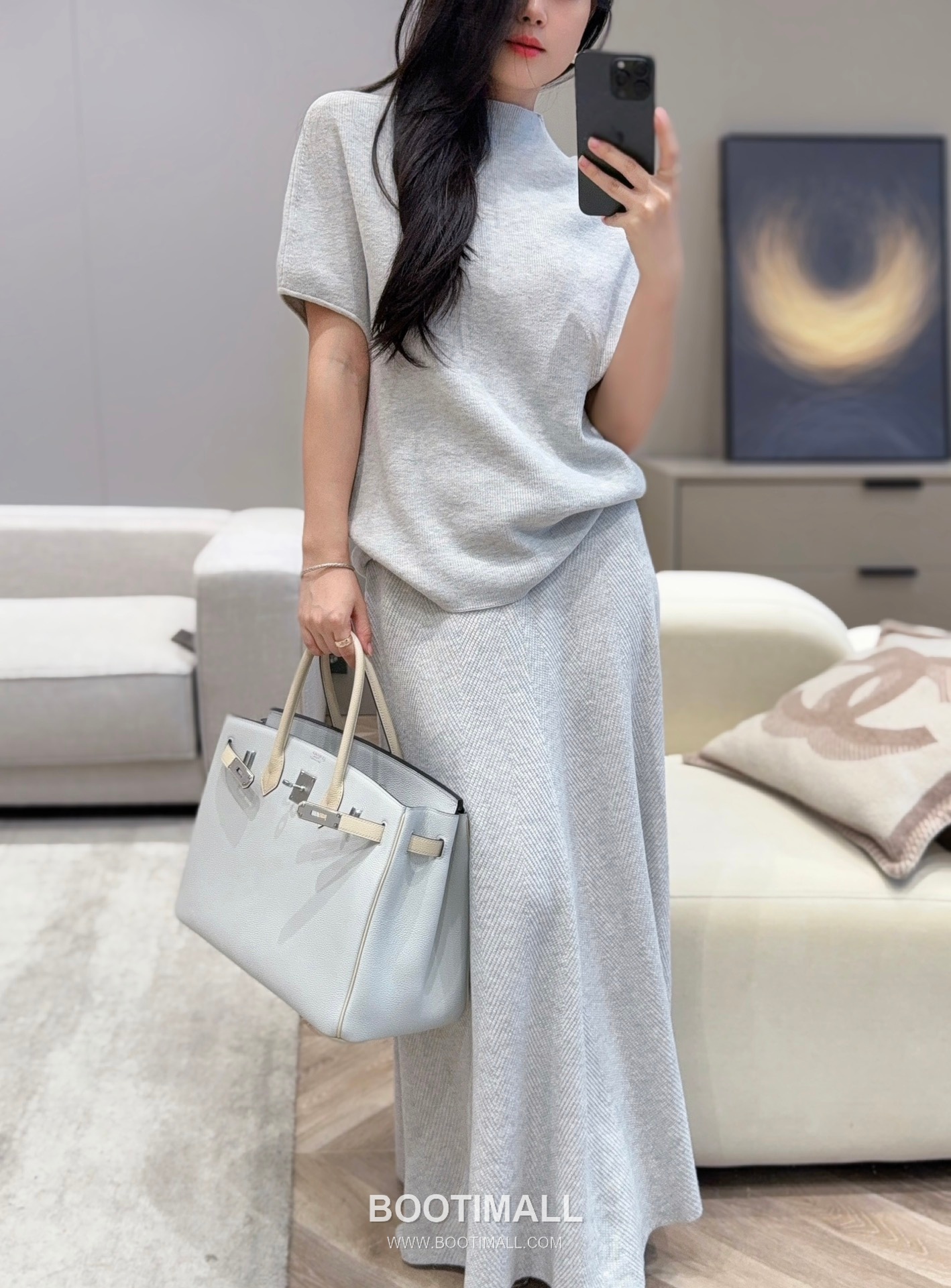 Hermes Birkin 35 Gris Platine Craie Togo Leather Handbag 에르메스 버킨 35 그리 플라틴 크레 토고 레더 핸드백 35cm 4