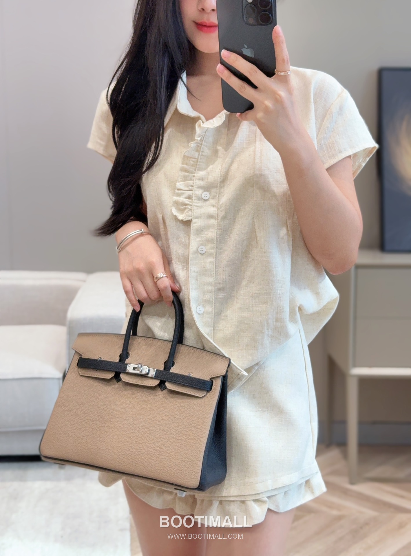 Hermes Birkin 25 Dove Gray Black Togo Leather Handbag 에르메스 버킨 25 161050017 도브 그레이 블랙 토고 레더 핸드백 25cm 3