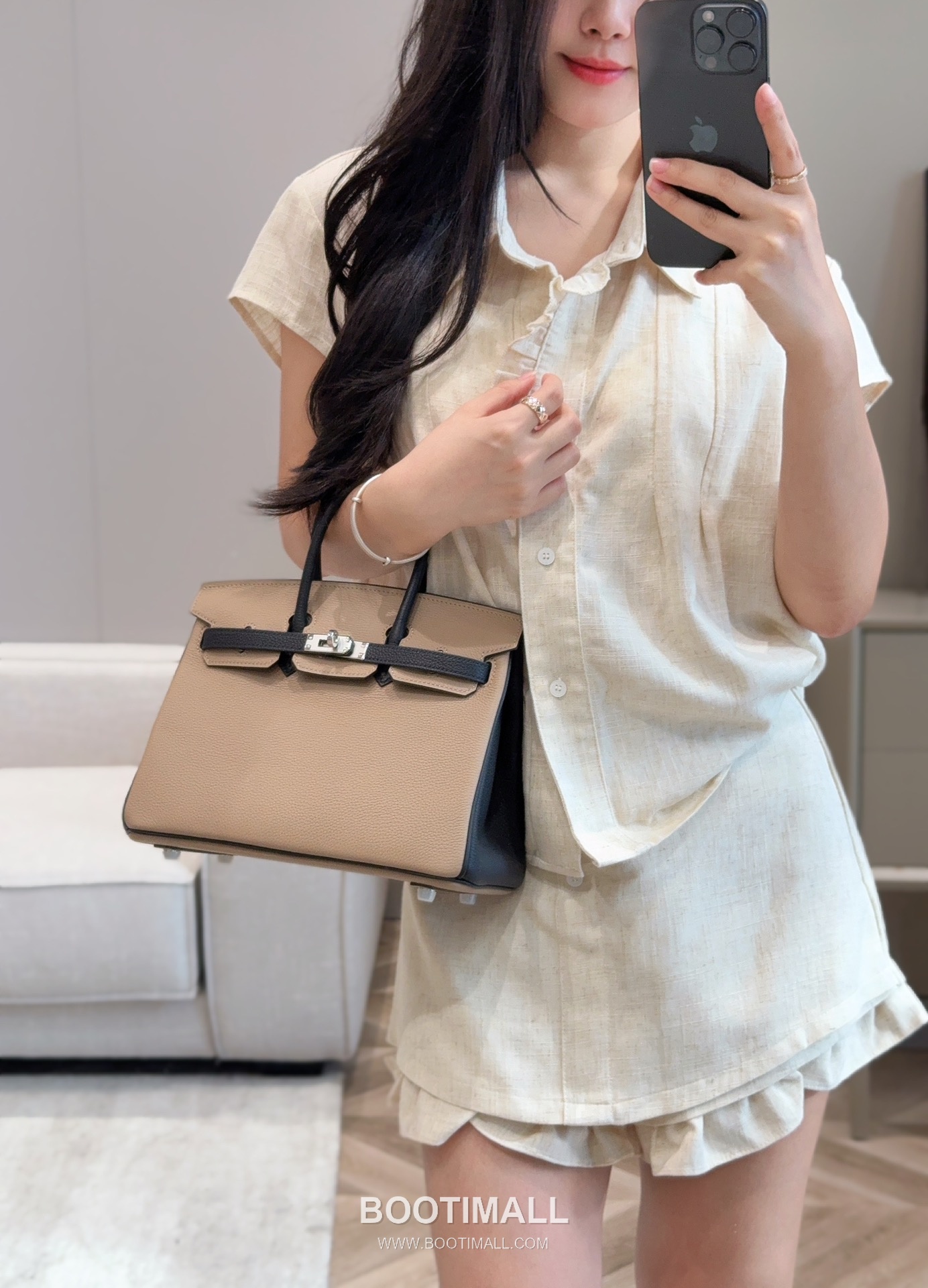 Hermes Birkin 25 Dove Gray Black Togo Leather Handbag 에르메스 버킨 25 161050017 도브 그레이 블랙 토고 레더 핸드백 25cm 4