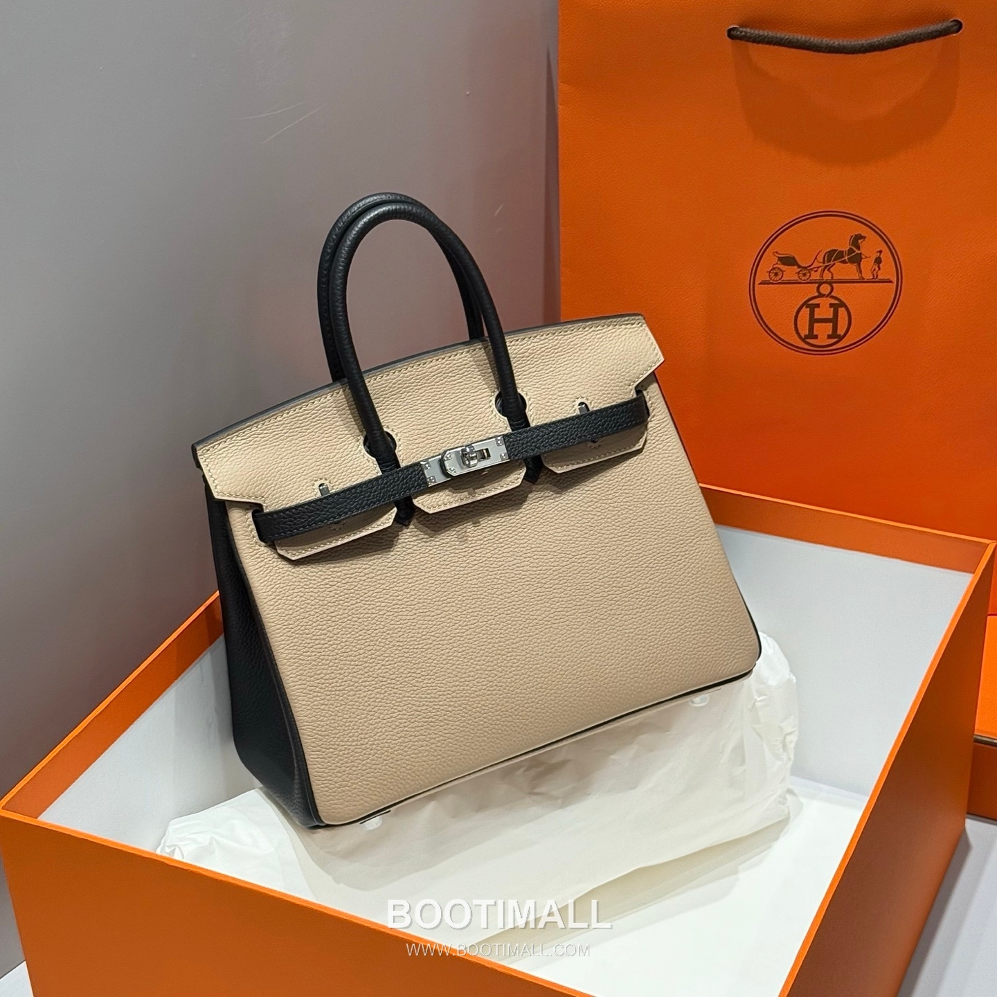 Hermes Birkin 25 Dove Gray Black Togo Leather Handbag 에르메스 버킨 25 161050017 도브 그레이 블랙 토고 레더 핸드백 25cm 5