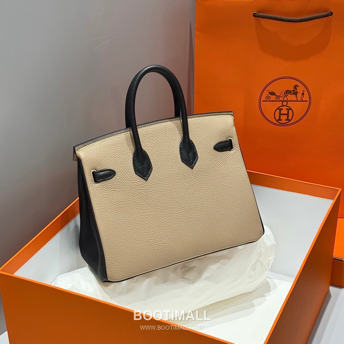 Hermes Birkin 25 Dove Gray Black Togo Leather Handbag 에르메스 버킨 25 161050017 도브 그레이 블랙 토고 레더 핸드백 25cm 6
