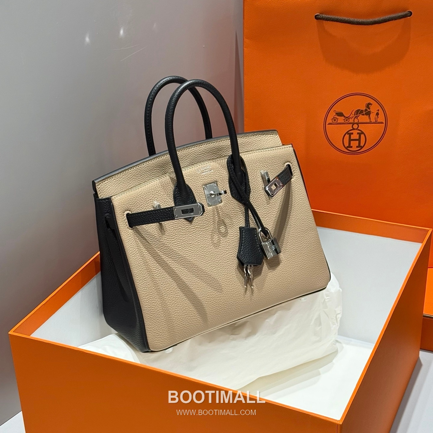 Hermes Birkin 25 Dove Gray Black Togo Leather Handbag 에르메스 버킨 25 161050017 도브 그레이 블랙 토고 레더 핸드백 25cm 7