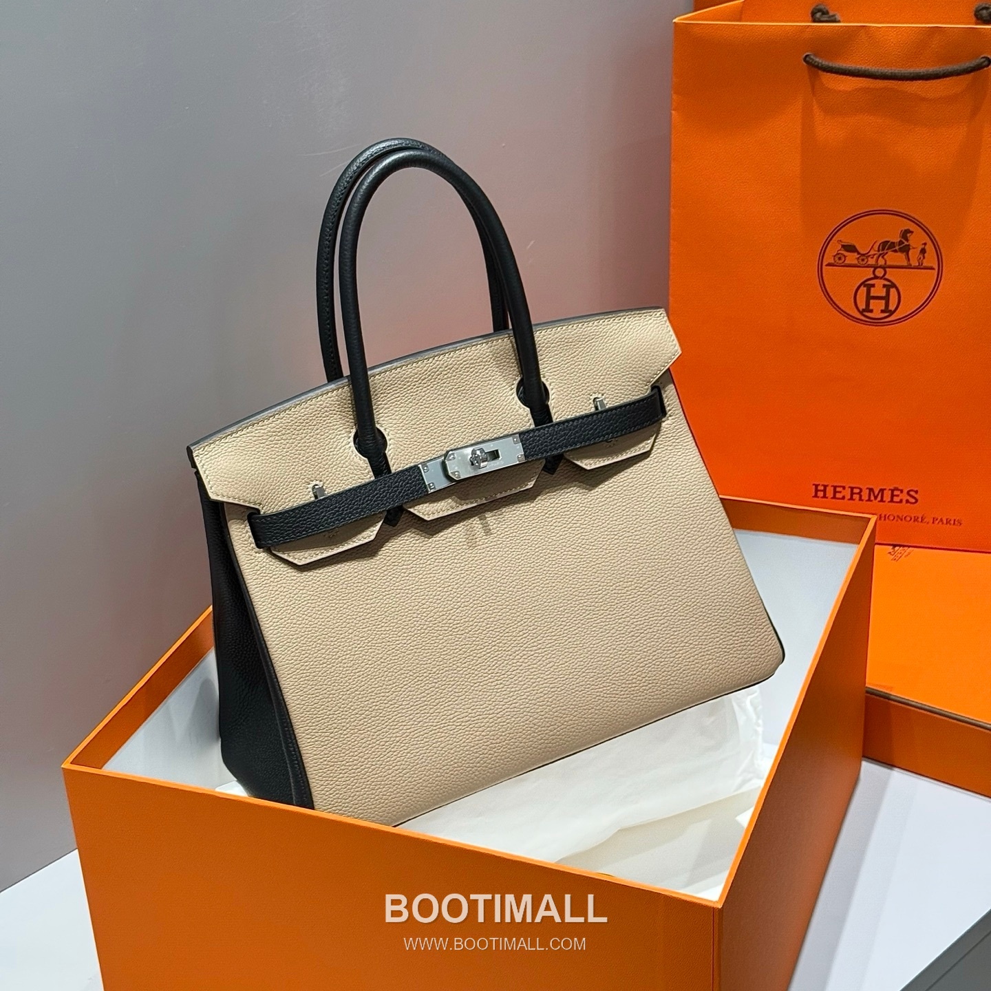 Hermes Birkin 30 Dove Gray Black Togo Leather Handbag 에르메스 버킨 30 11120013 도브 그레이 블랙 토고 레더 핸드백 30cm 5