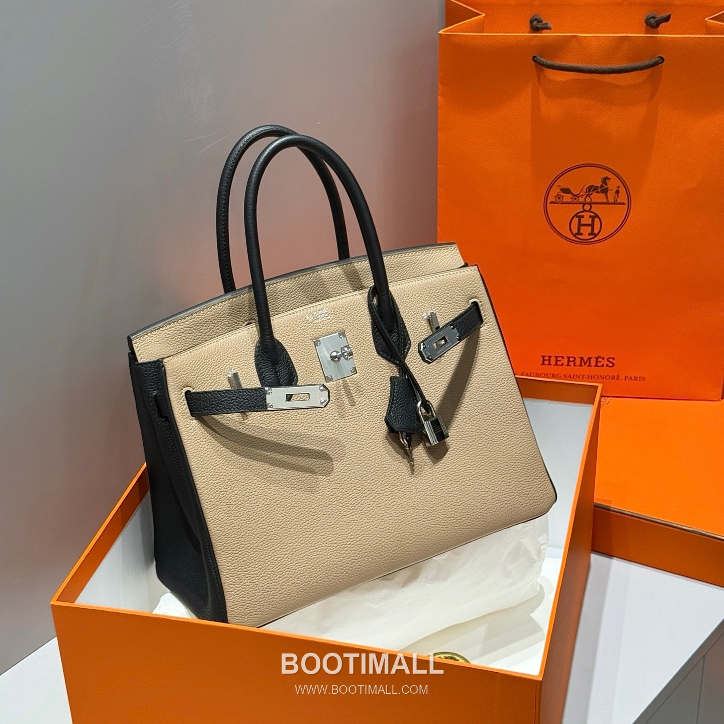 Hermes Birkin 30 Dove Gray Black Togo Leather Handbag 에르메스 버킨 30 11120013 도브 그레이 블랙 토고 레더 핸드백 30cm 7