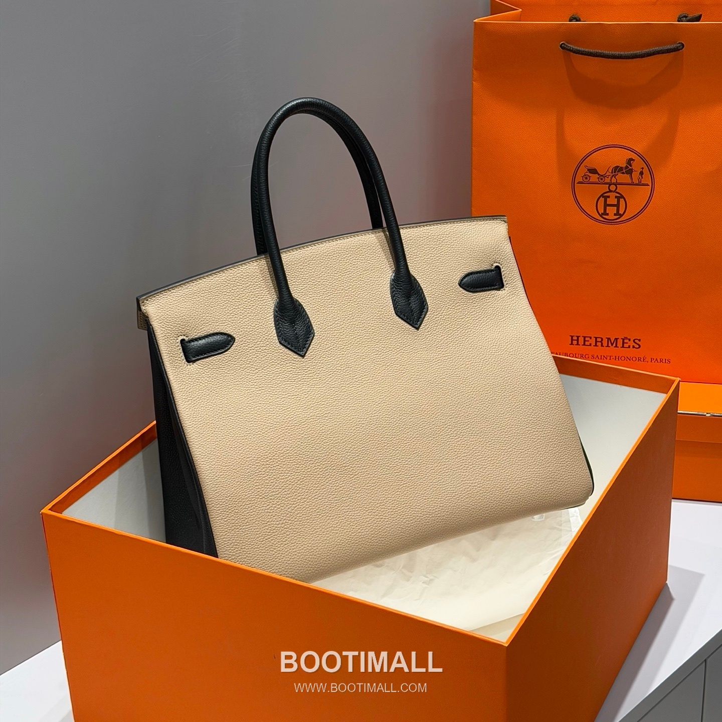 Hermes Birkin 35 Dove Gray Black Togo Leather Handbag 에르메스 버킨 35 13120014 도브 그레이 블랙 토고 레더 핸드백 35cm 9