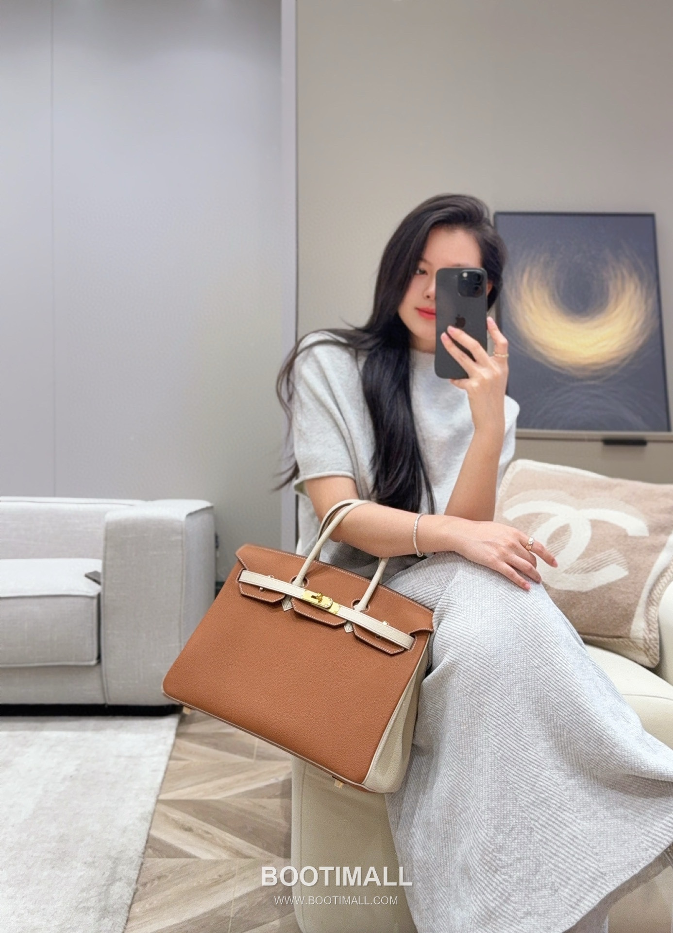 Hermes Birkin 25 Gold Craie Togo Leather Tote Bag 에르메스 버킨 25 골드 크레 토고 레더 토트백 25cm 1