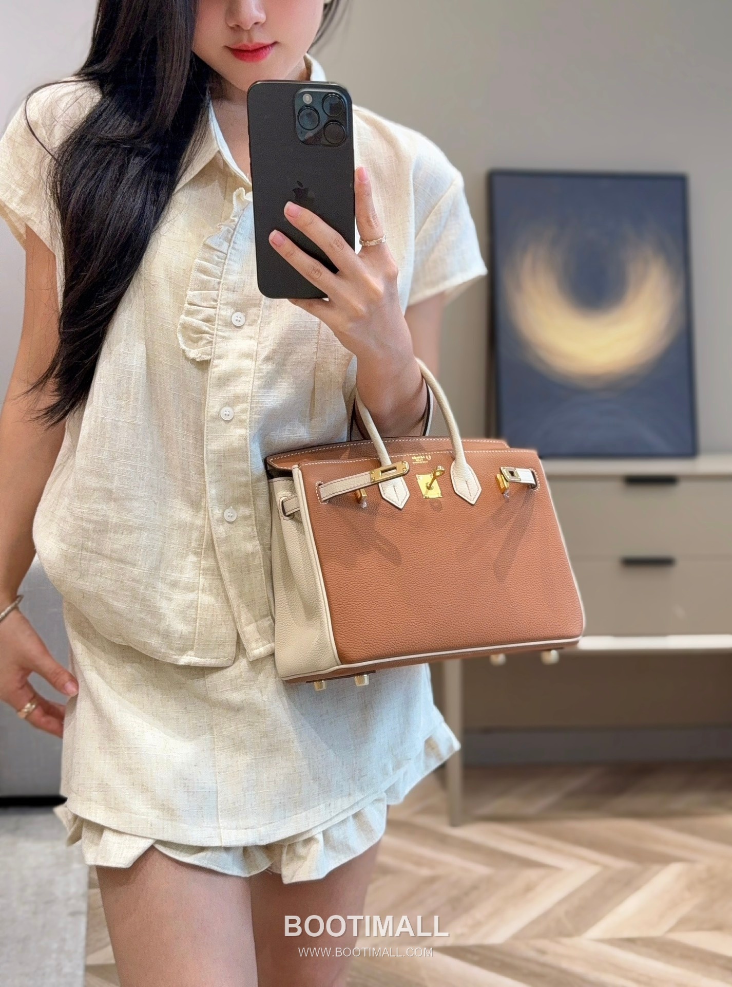 Hermes Birkin 25 Gold Craie Togo Leather Tote Bag 에르메스 버킨 25 골드 크레 토고 레더 토트백 25cm 6