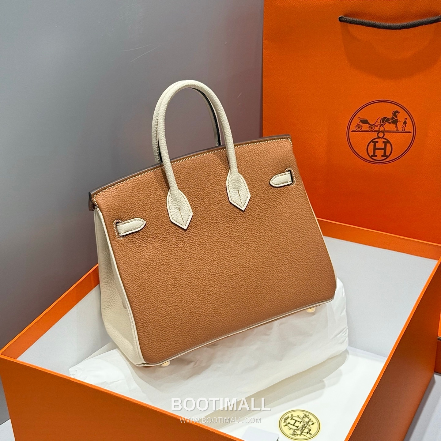 Hermes Birkin 25 Gold Craie Togo Leather Tote Bag 에르메스 버킨 25 골드 크레 토고 레더 토트백 25cm 8