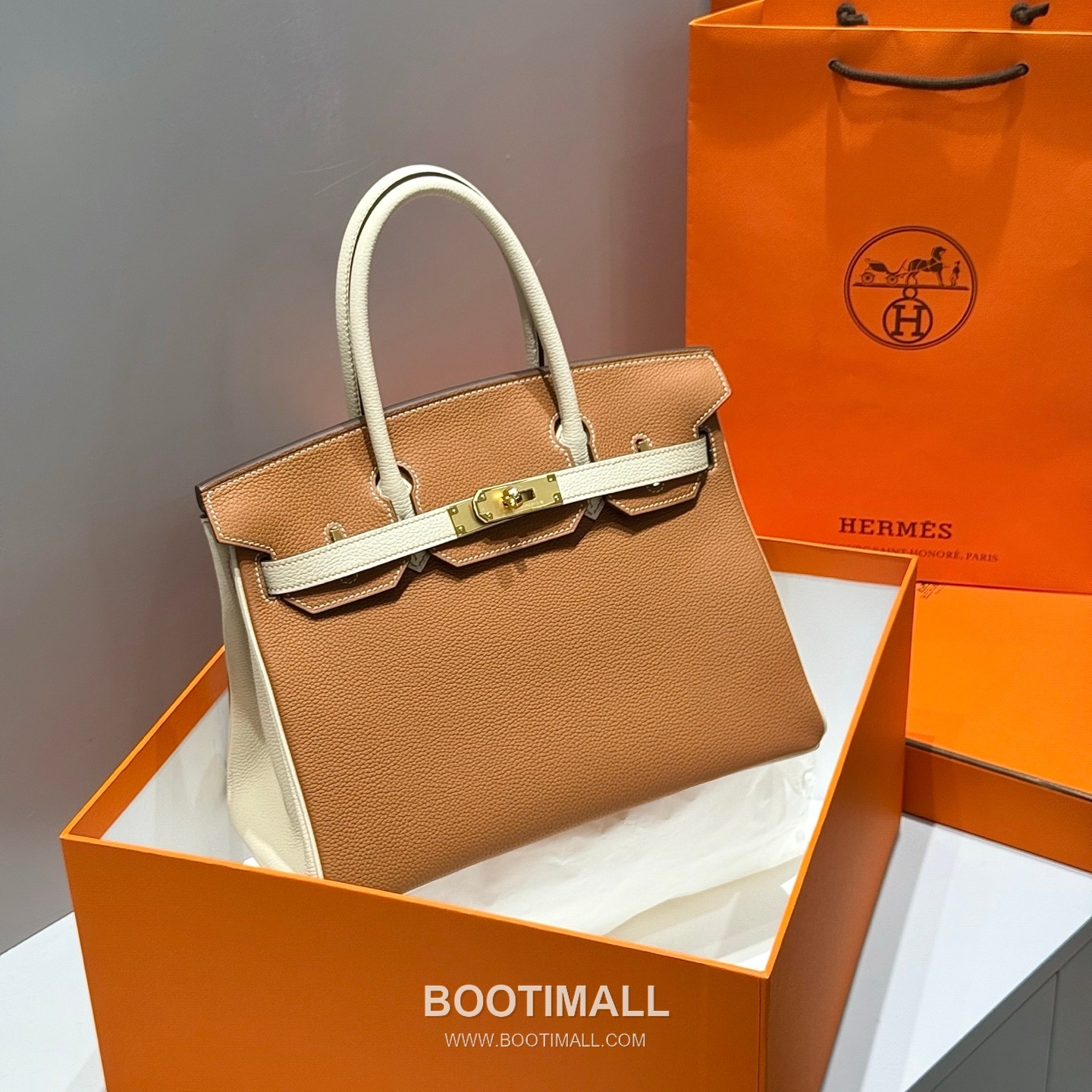 Hermes Birkin 30 Gold Craie Togo Leather Tote Bag 에르메스 버킨 30 골드 크레 토고 레더 토트백 30cm 8