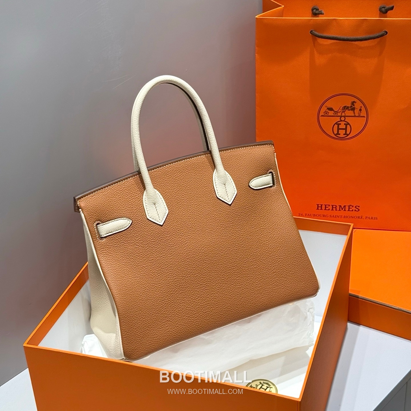 Hermes Birkin 30 Gold Craie Togo Leather Tote Bag 에르메스 버킨 30 골드 크레 토고 레더 토트백 30cm 9