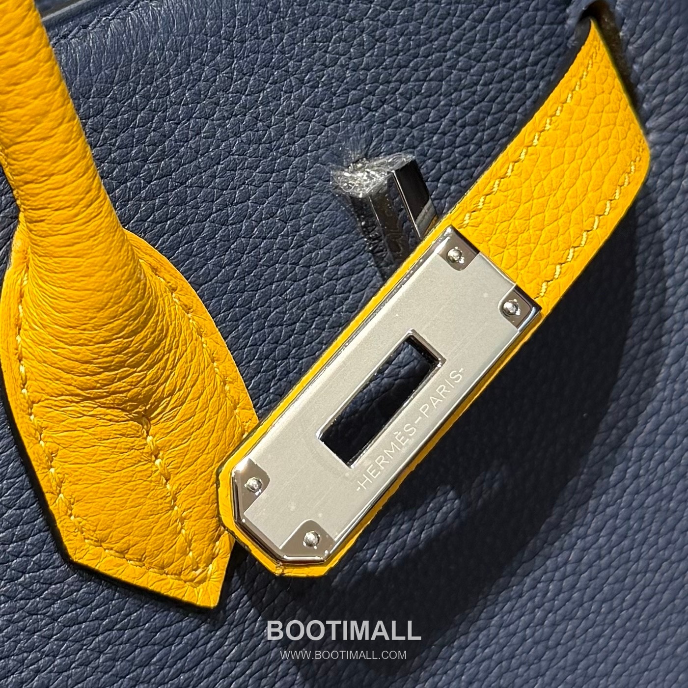 Hermes Birkin 30 Navy Blue Jaune Amber Togo Leather Handbag 에르메스 버킨 30 네이비블루 존앰버 토고 레더 핸드백 30cm 6