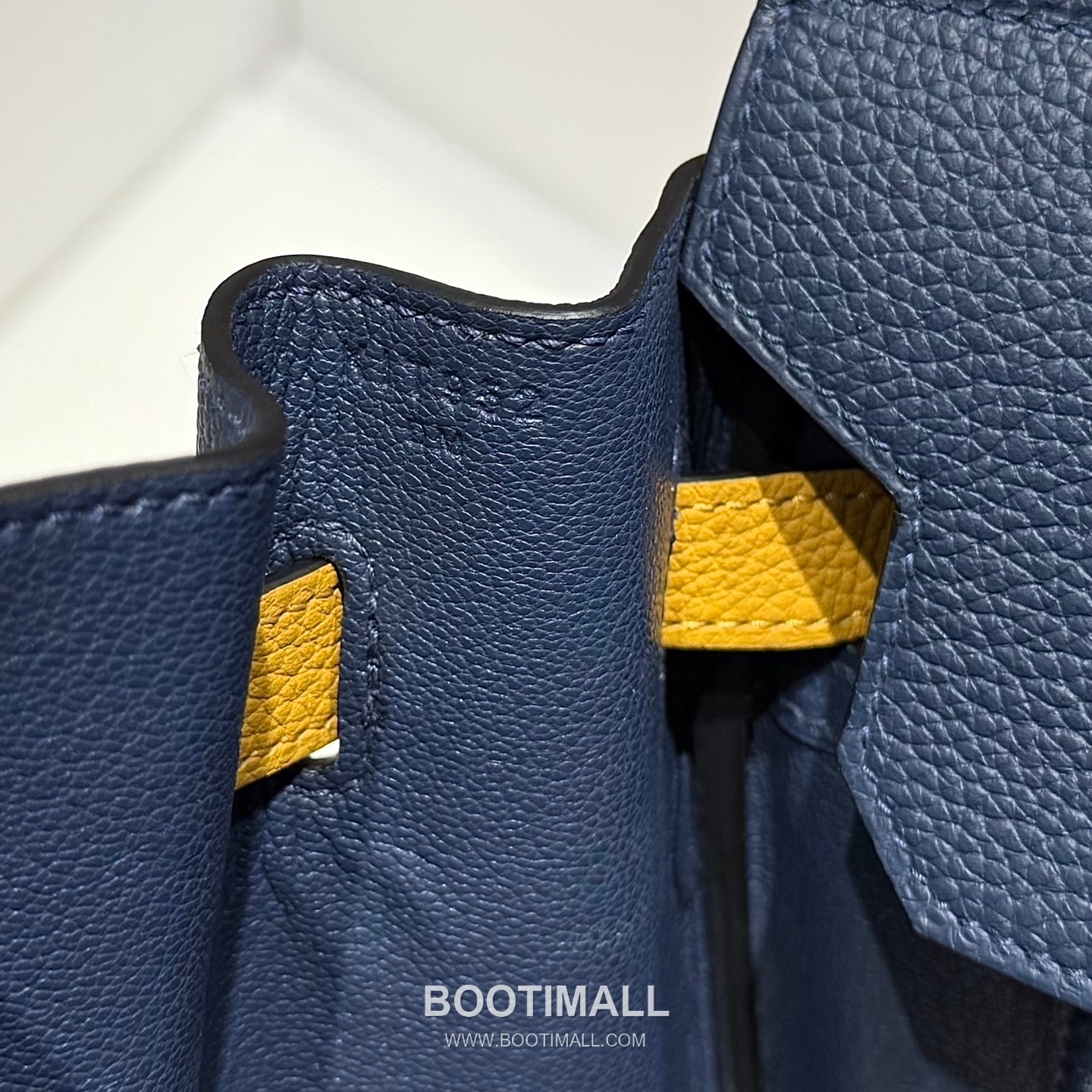 Hermes Birkin 30 Navy Blue Jaune Amber Togo Leather Handbag 에르메스 버킨 30 네이비블루 존앰버 토고 레더 핸드백 30cm 16