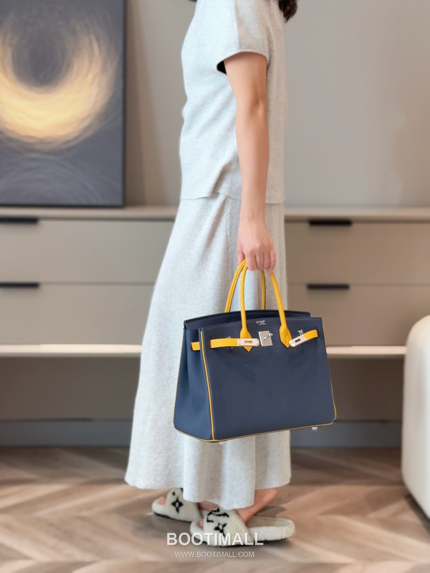 Hermes Birkin 30 Navy Blue Jaune Amber Togo Leather Handbag 에르메스 버킨 30 네이비블루 존앰버 토고 레더 핸드백 30cm 28