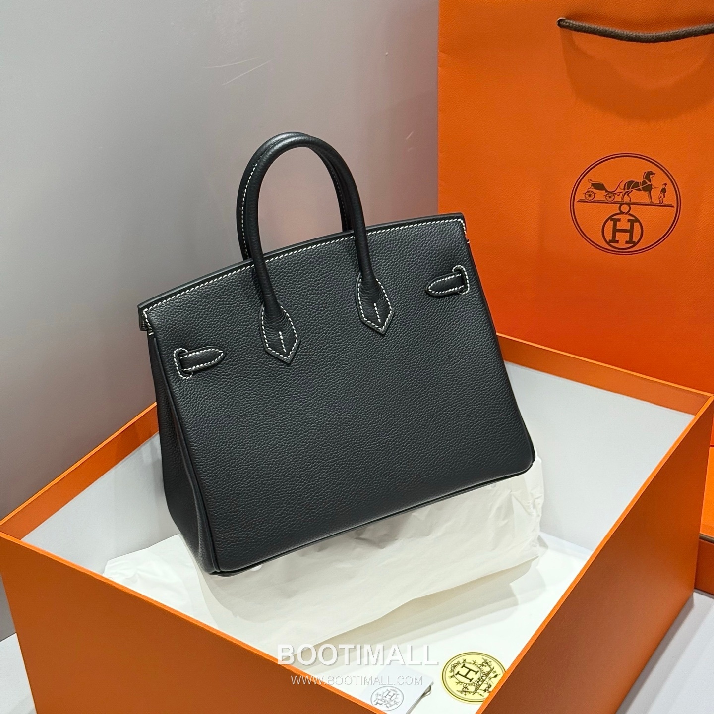 Hermes Birkin 25 Black Amber Yellow Togo Leather Handbag 에르메스 버킨 25 블랙 앰버 옐로우 토고 레더 핸드백 25cm 11