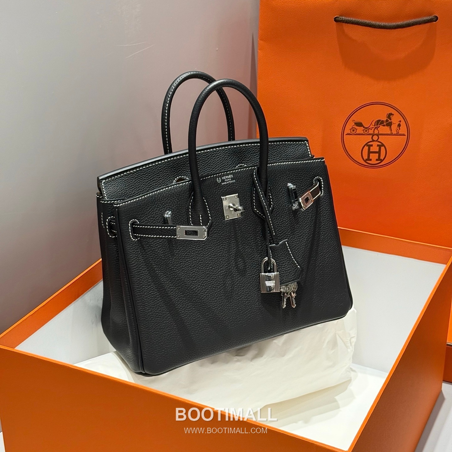 Hermes Birkin 25 Black Amber Yellow Togo Leather Handbag 에르메스 버킨 25 블랙 앰버 옐로우 토고 레더 핸드백 25cm 12