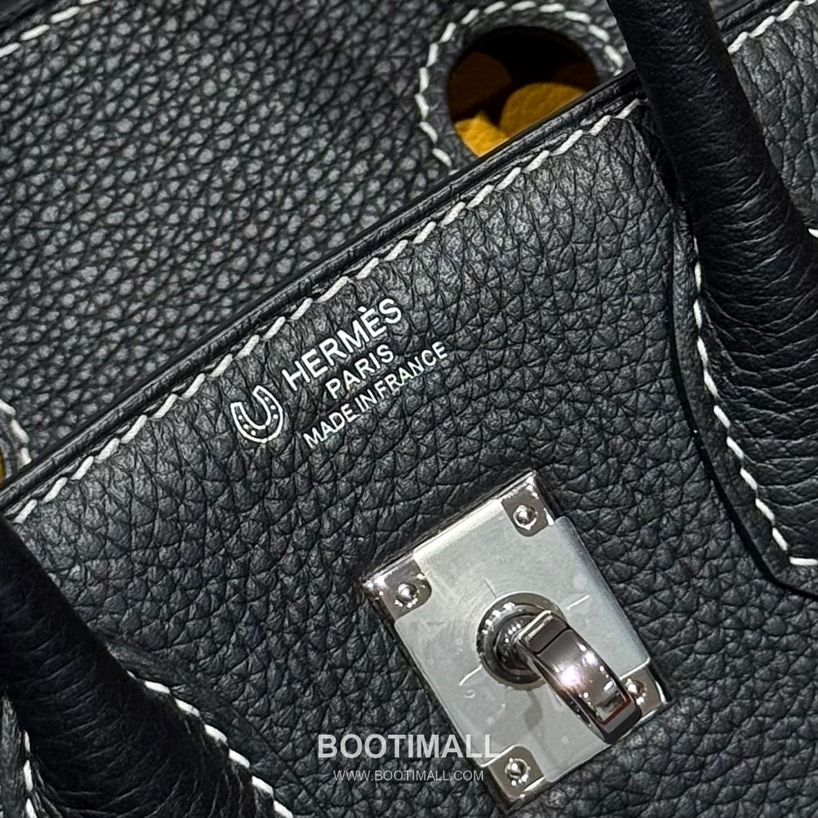 Hermes Birkin 25 Black Amber Yellow Togo Leather Handbag 에르메스 버킨 25 블랙 앰버 옐로우 토고 레더 핸드백 25cm 13