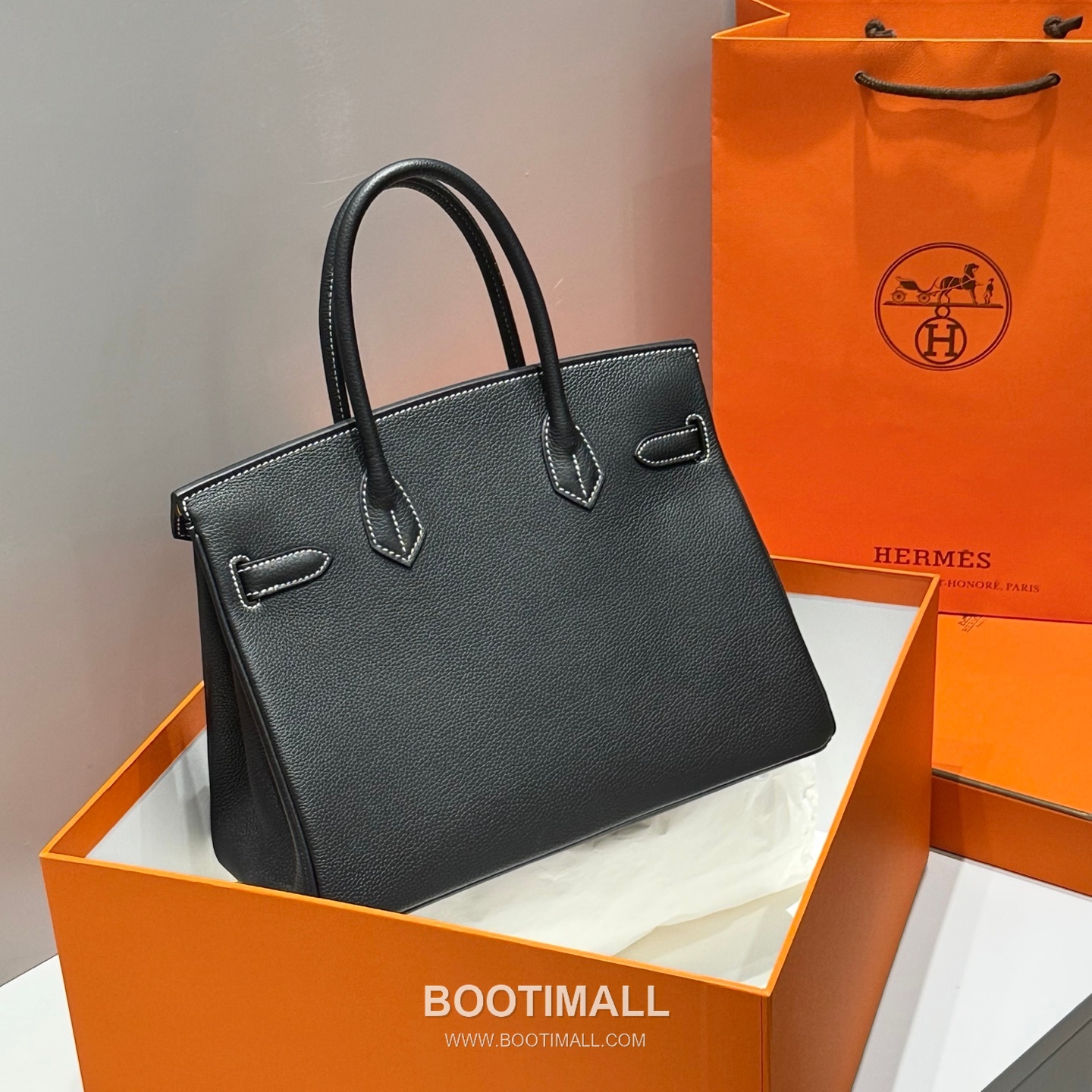 Hermes Birkin 30 Black Amber Yellow Togo Leather Handbag 에르메스 버킨 30 1311001 블랙 앰버 옐로우 토고 레더 핸드백 30cm 5