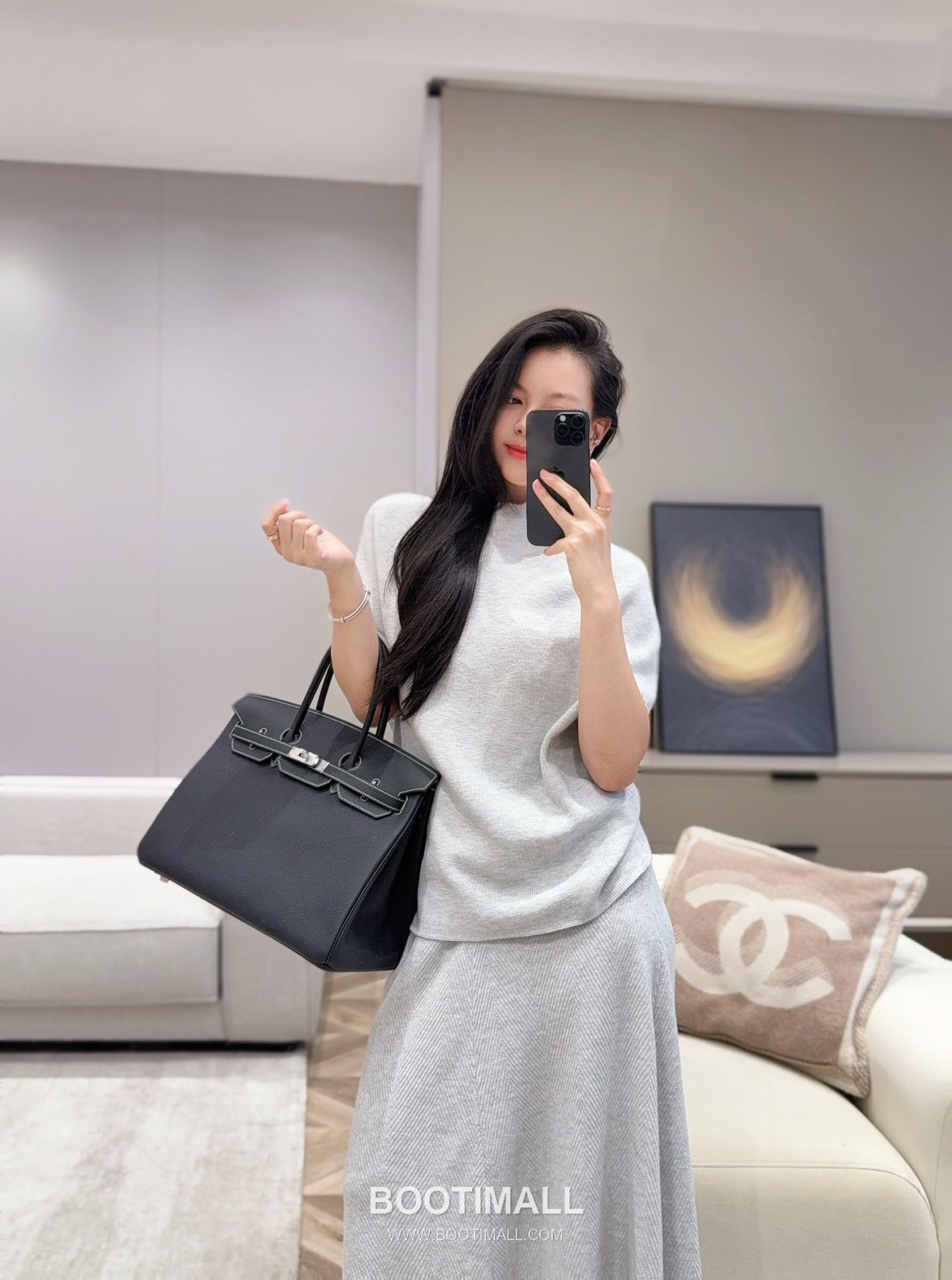 Hermes Birkin 35 Black Amber Yellow Togo Leather Handbag 에르메스 버킨 35 11120013 블랙 앰버 옐로우 토고 레더 핸드백 35cm 1