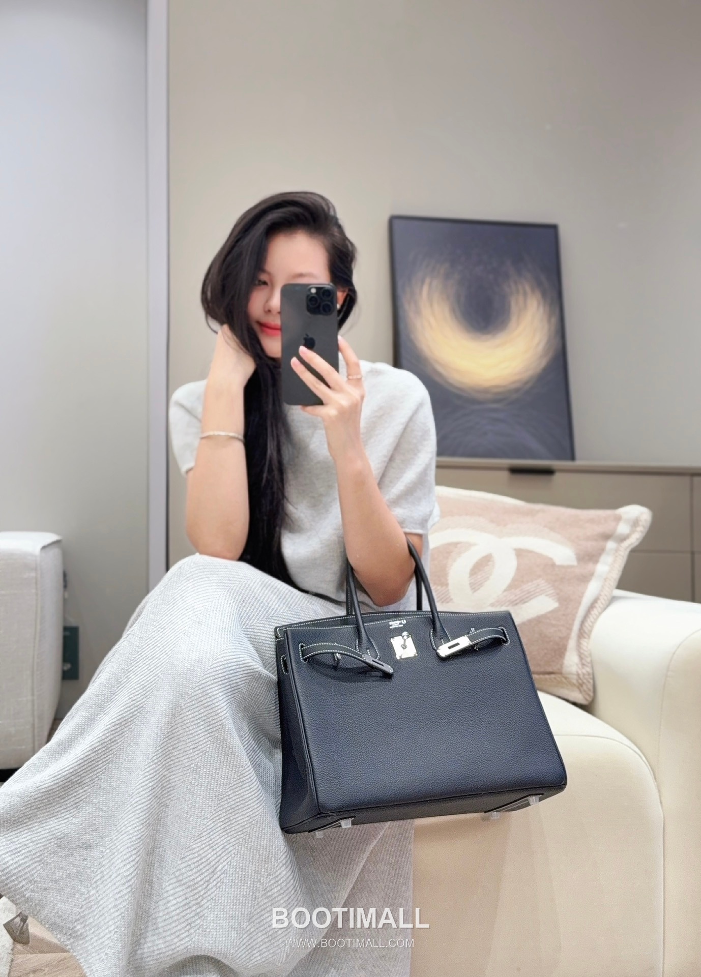 Hermes Birkin 35 Black Amber Yellow Togo Leather Handbag 에르메스 버킨 35 11120013 블랙 앰버 옐로우 토고 레더 핸드백 35cm 2