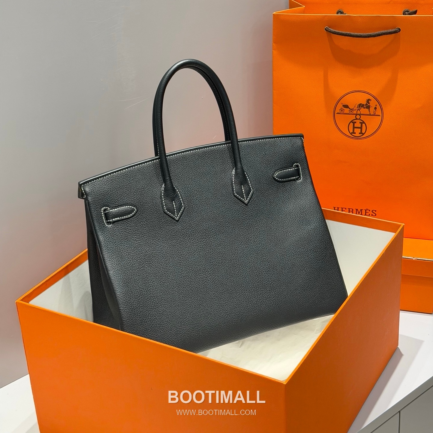 Hermes Birkin 35 Black Amber Yellow Togo Leather Handbag 에르메스 버킨 35 11120013 블랙 앰버 옐로우 토고 레더 핸드백 35cm 5